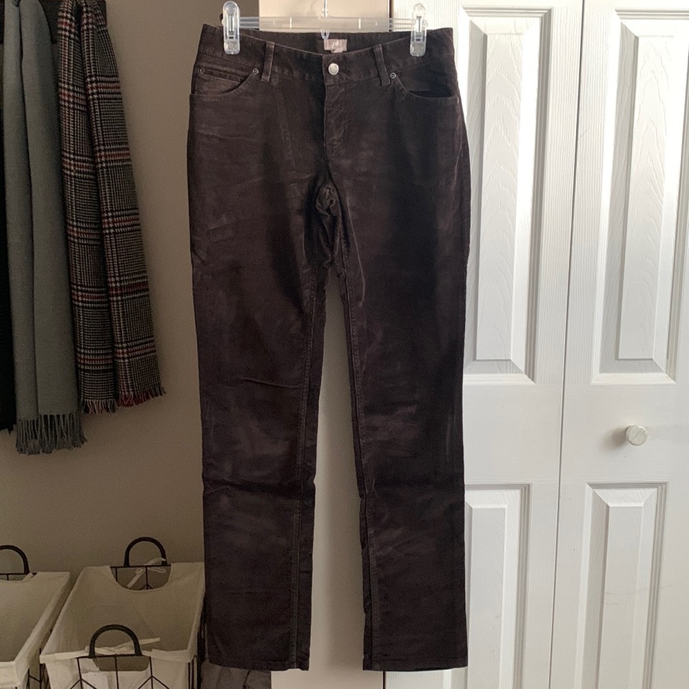 J.JILL Brown Slim Leg Stretch Corduroy Pants 2